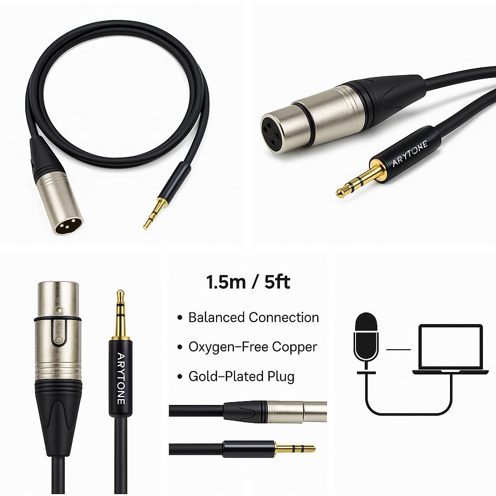XLR Female - 3.5mm TRS Kablo
